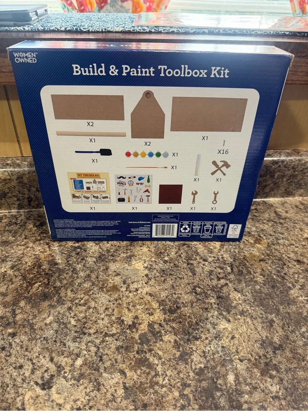 Build & Paint Toolbox Kit for Kids - Red & Blue